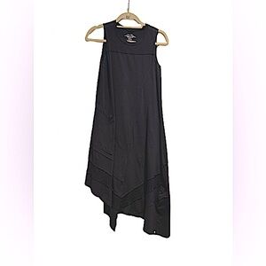 Neon Buddha Sleeveless Asymmetrical Black Dress, Size XS